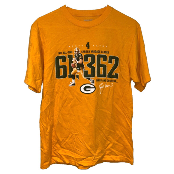 Brett Favre Green Bay Packers NFL Football 61362 Yards & Counting Reebok Shirt S - Picture 7 of 8